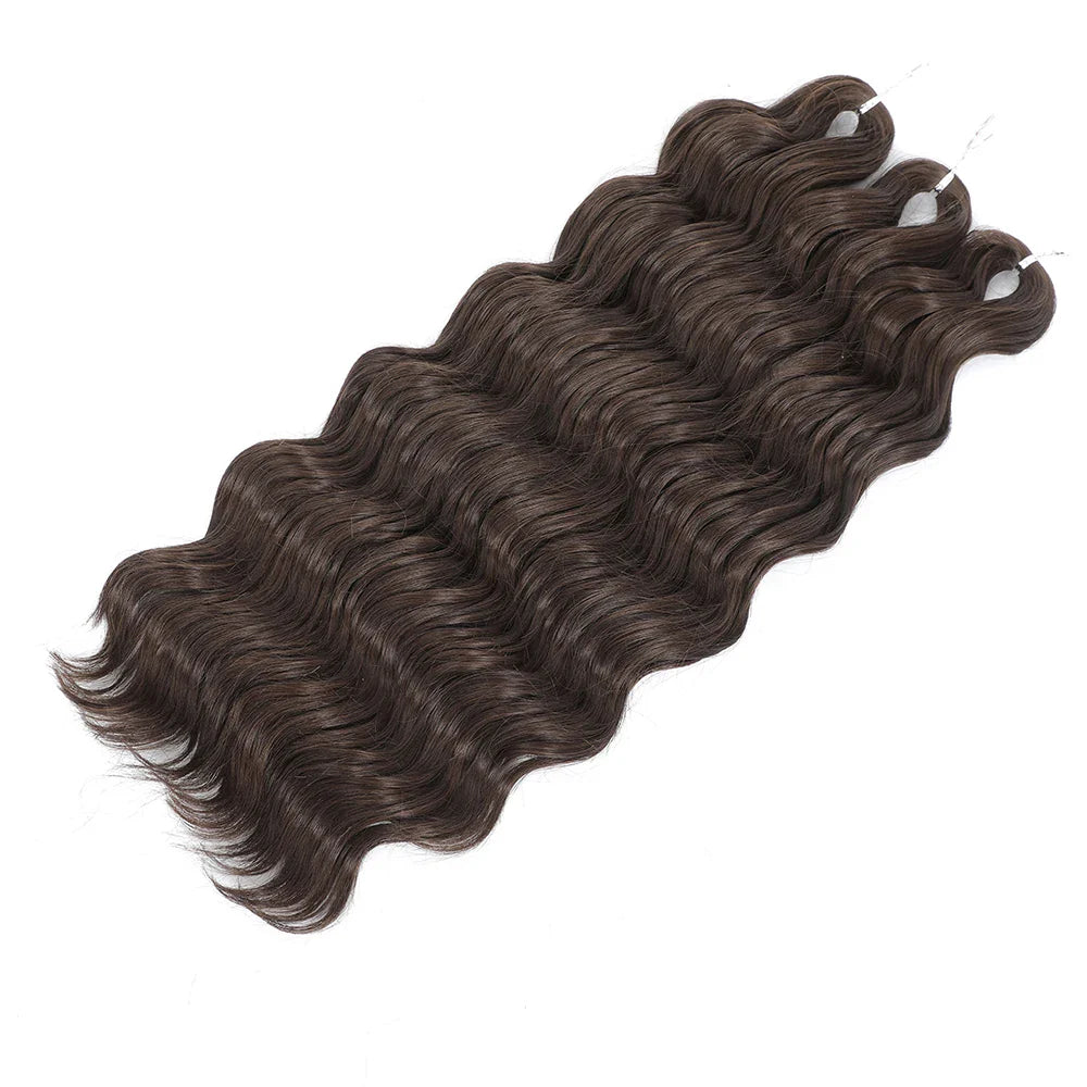 24Inch Crochet Hair Synthetic Braiding Hair Extensions Water Wave Ombre Rainbow color Fake Hair ANNA Deep Wave Curly Hair