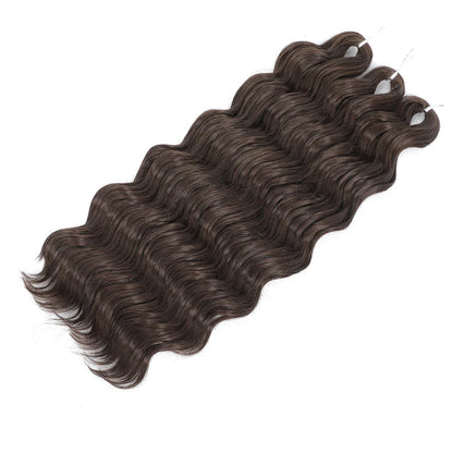 24Inch Crochet Hair Synthetic Braiding Hair Extensions Water Wave Ombre Rainbow color Fake Hair ANNA Deep Wave Curly Hair