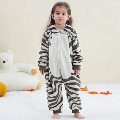 MICHLEY Pyjama grenouillère en flanelle pour Halloween, hiver, avec capuche, pour enfants, déguisement familial, combinaison de nuit, robe de chambre pour garçons et filles