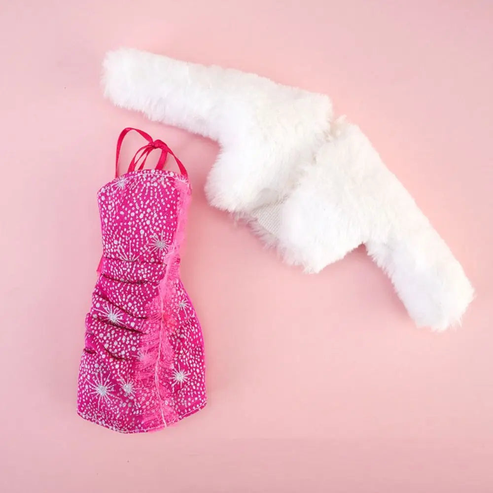 For 1/6 Doll Clothes 29~32cm Doll Plush Coat Skirt Doll Winter Dress Girl Coat Handmade Casual Wear Set Doll Accessories Gift