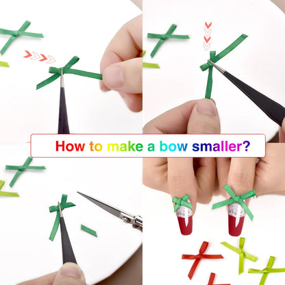 100 mini-nœuds en ruban, fleurs en satin, nœuds à faire soi-même, embellissements pour l'artisanat, accessoires pour l'artisanat, fournitures de décoration de Noël
