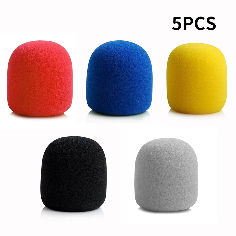 Colorful Windproof Anti-Spit Washable Sponge Foam Wireless Microphone Protective Cover for Most Microphones (3.5 x 7 cm)