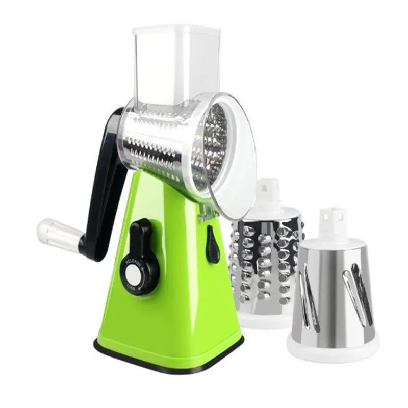 LMETJMA Rotary Cheese Grater with Handle Manual Vegetable Graters Shredder Slicer Nuts Grinder with Strong Suction Base JT122