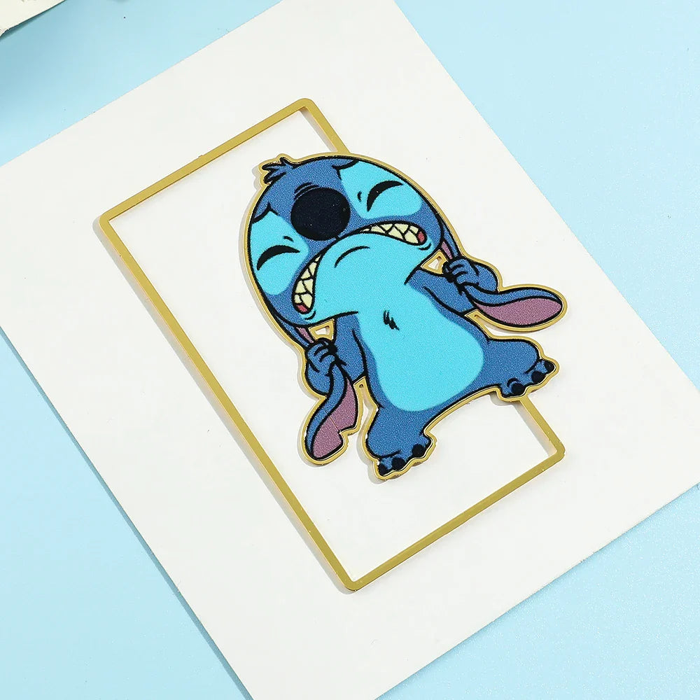 Stitch Love Artificial Leather Corner Bookmark for Friends, Family, Teachers, Teenagers, Kawaii Book Accessories, Creative Gifts