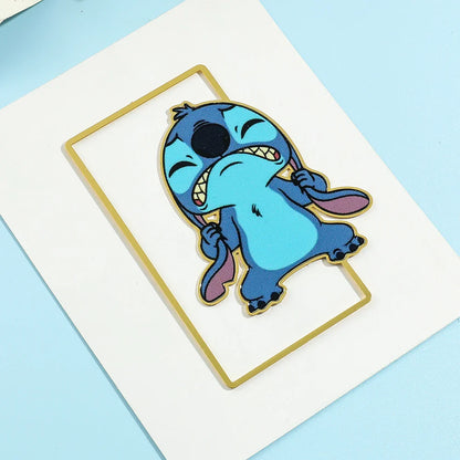 Stitch Love Artificial Leather Corner Bookmark for Friends, Family, Teachers, Teenagers, Kawaii Book Accessories, Creative Gifts