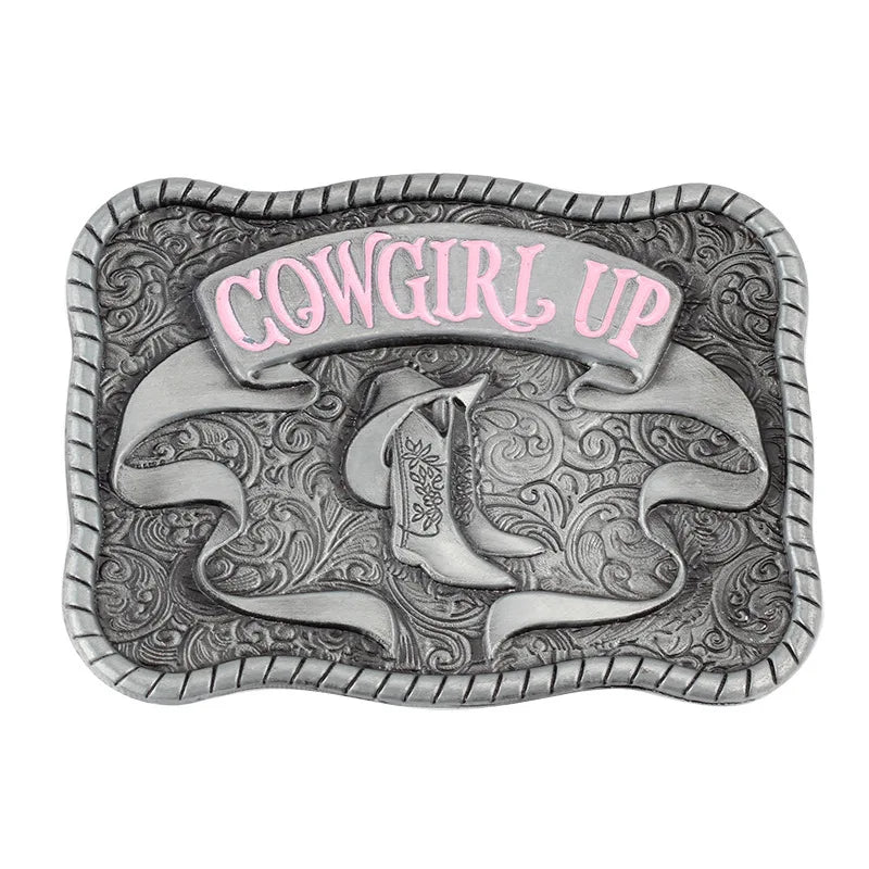 Cowgirl Up Belt Buckle A Girl with A Cowboy Dream Deserves It