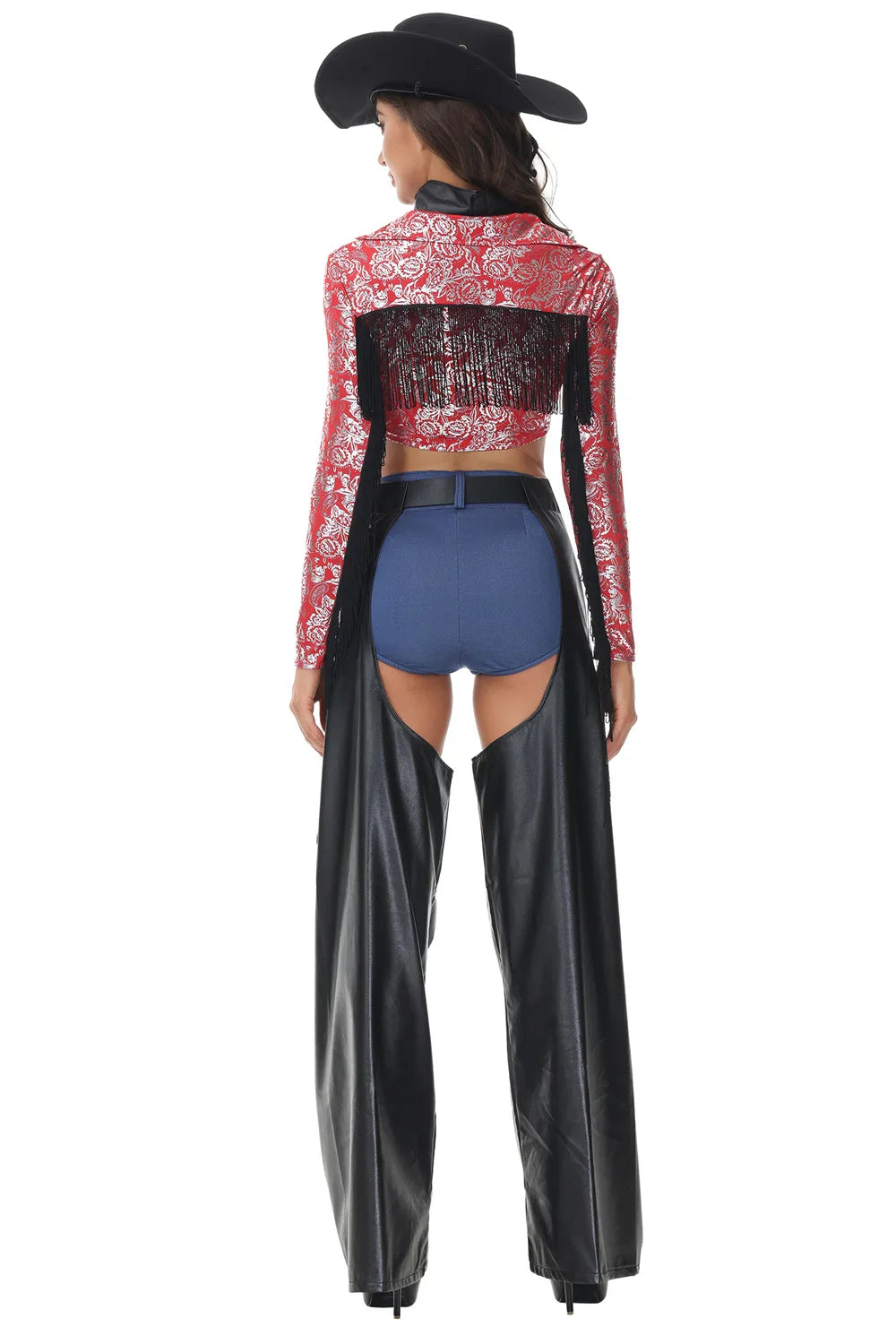 Costumes de Cowboy de ixd'Halloween pour Femme Adulte, Uniforme de Cosplay de Cowboy de l'Ouest, Gothique et Sexy, Costume de Carnaval Trempé, 6 Pièces/Ensemble