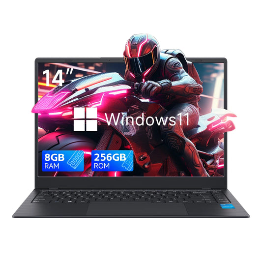 Ordinateur portable 14 pouces Windows 11 Nouveau N4000 2.6Ghz 8 Go RAM 256 Go ROM PC portable