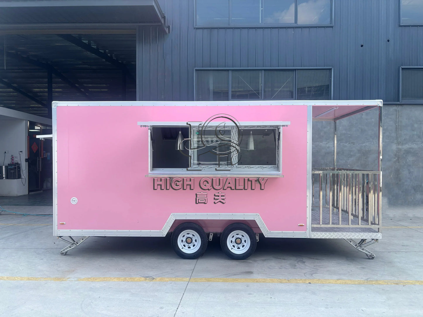 Remorque rose à vendre, nouveau camion de restauration, chariot mobile de restauration rapide, cuisine extérieure, remorque à glace et à pizza, norme américaine