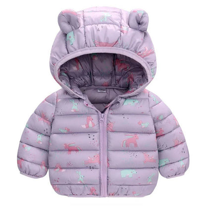 Enfants Garçons Bébé Vestes Légères à Capuche en Duvet Vêtements d'Extérieur Chauds Automne Enfants Filles Manteaux Imprimé Dinosaure Dessin Animé Vêtements Décontractés