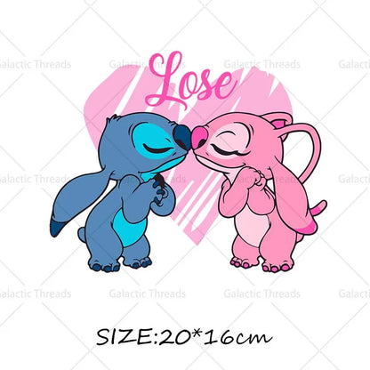 Stitch Lilo Iron on Decals Heat Press Patches Thermal Transfer Stickers for Clothes DIY Ironing Prints