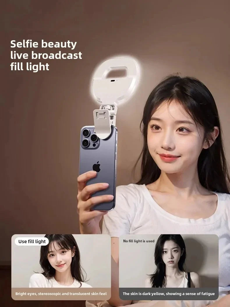 Lumière de remplissage pour téléphone Portable W60, lumière de beauté pour Selfie Portable, lampe de poche Rgb pour atmosphère de type anneau de charge