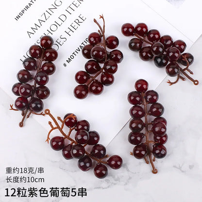 5PCS 12/18/24/36/60/85/100 Heads Artificial Grapes Christmas Halloween Wedding Party Home Garden Hanging Decoration Fake Fruits