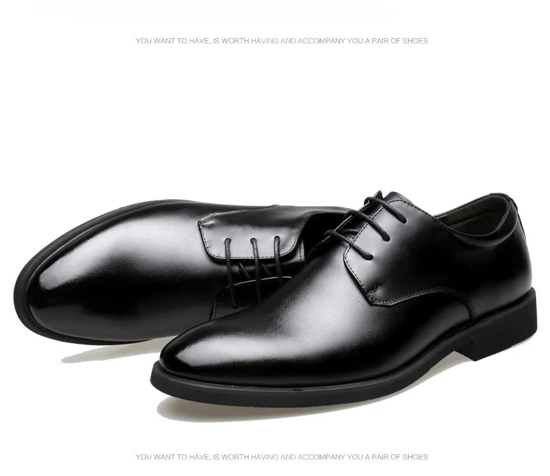 Men's breathable leather shoes, soft leather black shoes, soft sole, best businessman, formal wear, casual, spring and autumn