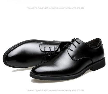Men's breathable leather shoes, soft leather black shoes, soft sole, best businessman, formal wear, casual, spring and autumn