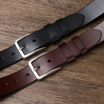 Ceinture à boucle ardillon en cuir véritable pur cuir de vachette de 3,3 cm pour hommes, jeans de haute qualité, ceinture de cowboy, créateur de mode masculine