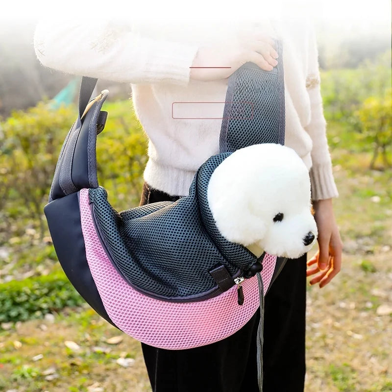 Sac à dos pour animaux de compagnie, sac de transport de voyage portable, sac à bandoulière extérieur mains libres adapté aux fournitures pour animaux de compagnie de chat et de chien