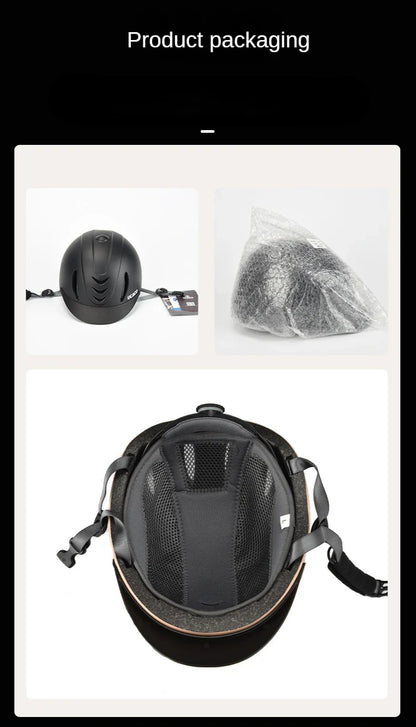 50-61cm UltraLight Adults Children's Equestrian Helmet Adjustable Riding Helmet Knight Hat Removable Brim Horse Equipment