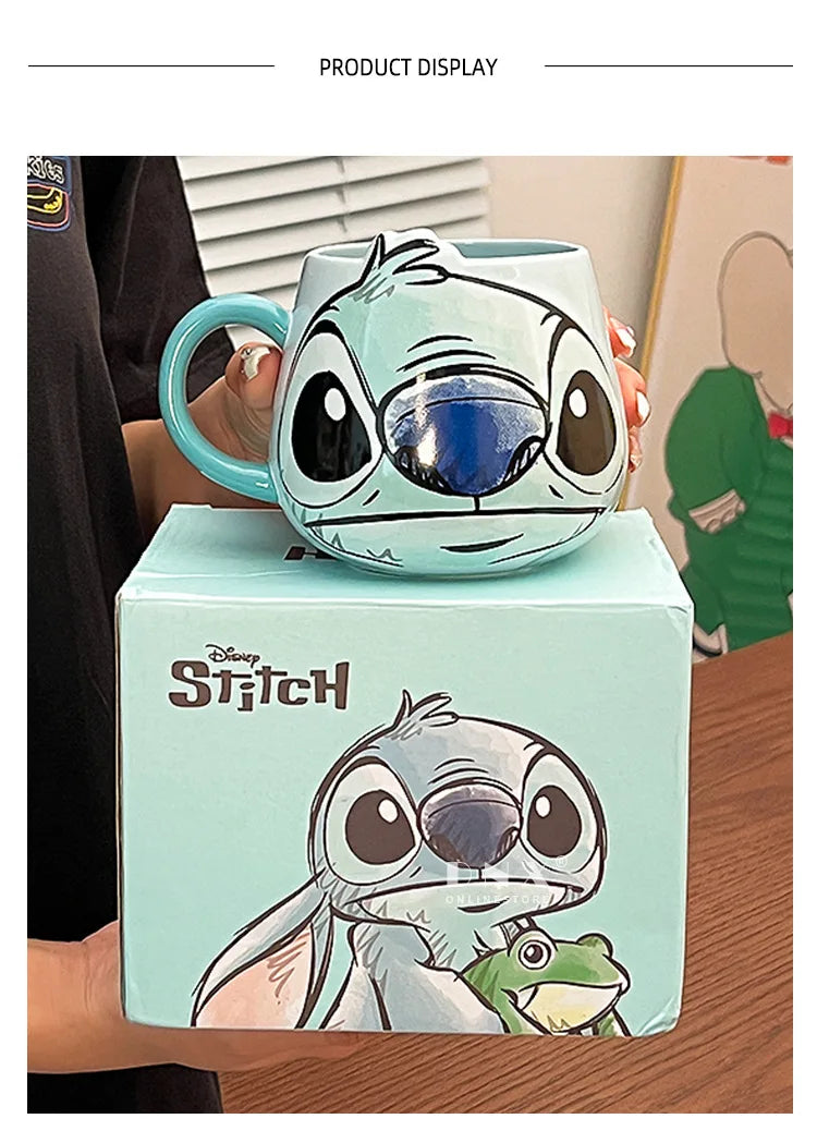 Anime Stitch Girl High-Looking Fashion Cartoon Creative Pattern Couple Milk Drinking Coffee Ceramic Mug Birthday Gifts