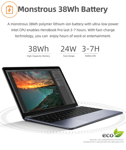 CHUWI HeroBook Pro 14.1" FHD Display Intel Celeron N4020 Dual-core 6GB RAM 128GB ROM Windows 11 Laptop with Full Size Keyboard