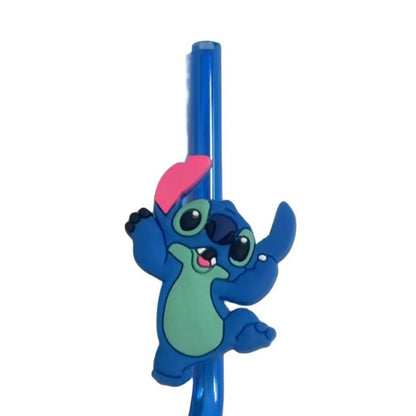 Cartoon Stitch Series Curved Straw Ice Cream Straw Soft Rubber Environmentally Friend Material Food Grade Artistic Design Straw