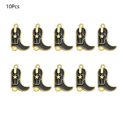 Pendentif Cowboy Western DIY Fabrication artisanale de bijoux pour boucles d'oreilles Bracelet Collier Émail Chapeau Cowgirl Bottes Breloques Accessoires