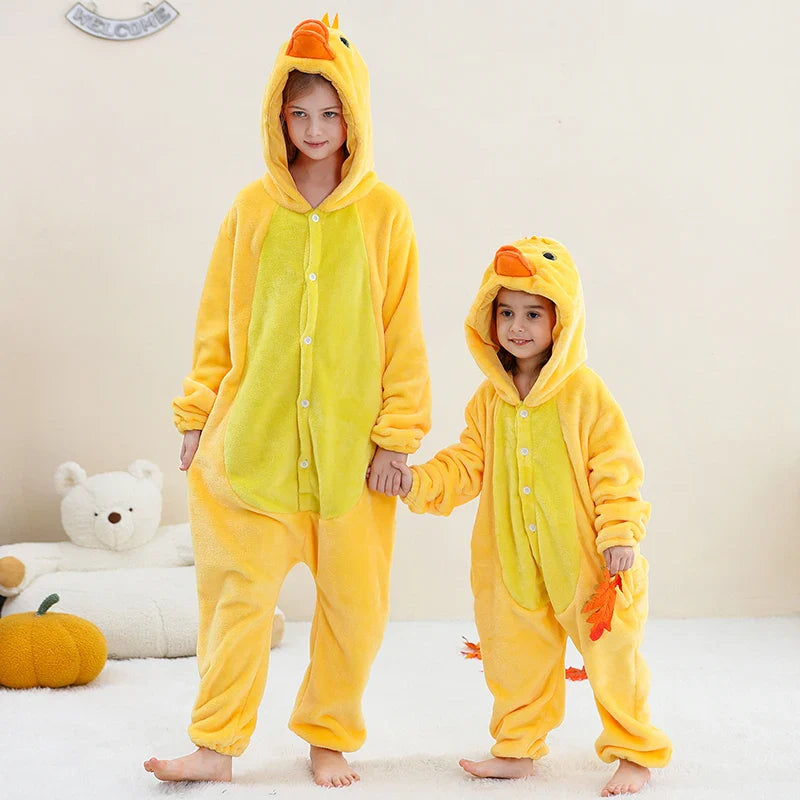 MICHLEY Pyjama grenouillère en flanelle pour Halloween, hiver, avec capuche, pour enfants, déguisement familial, combinaison de nuit, robe de chambre pour garçons et filles