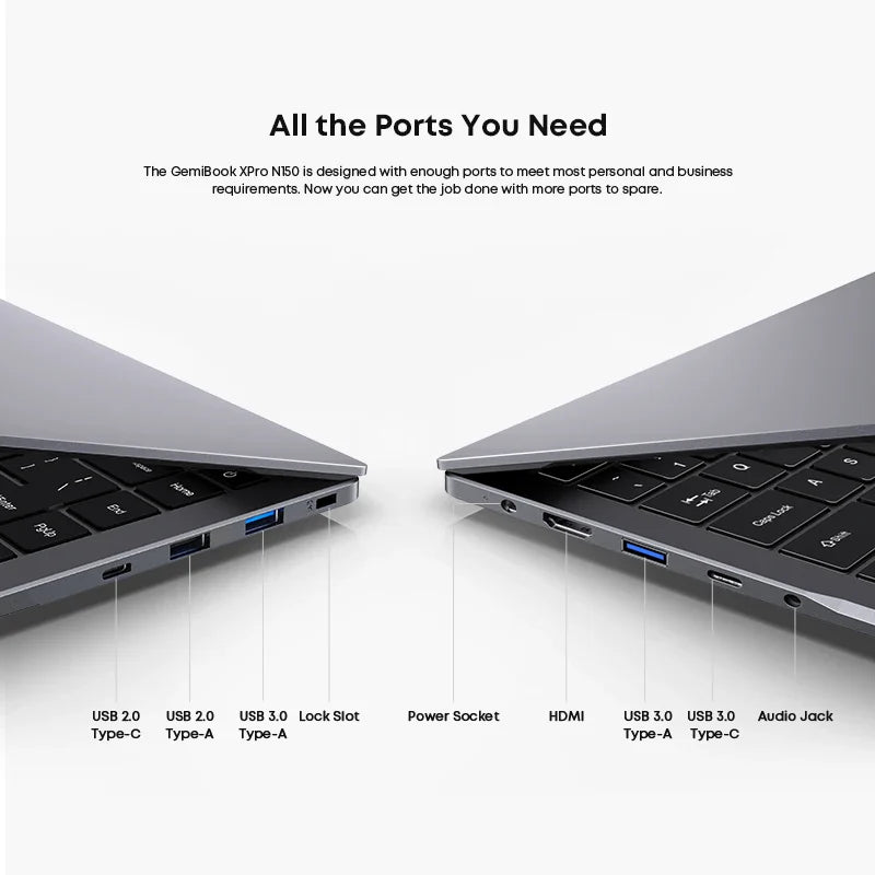CHUWI GemiBook XPro 14.1 Inch Laptop Intel 12th N150 16GB DDR5 512GB SSD Windows 11 1920*1080 16:9 Screen WiFi 6 BT5.2 38Wh