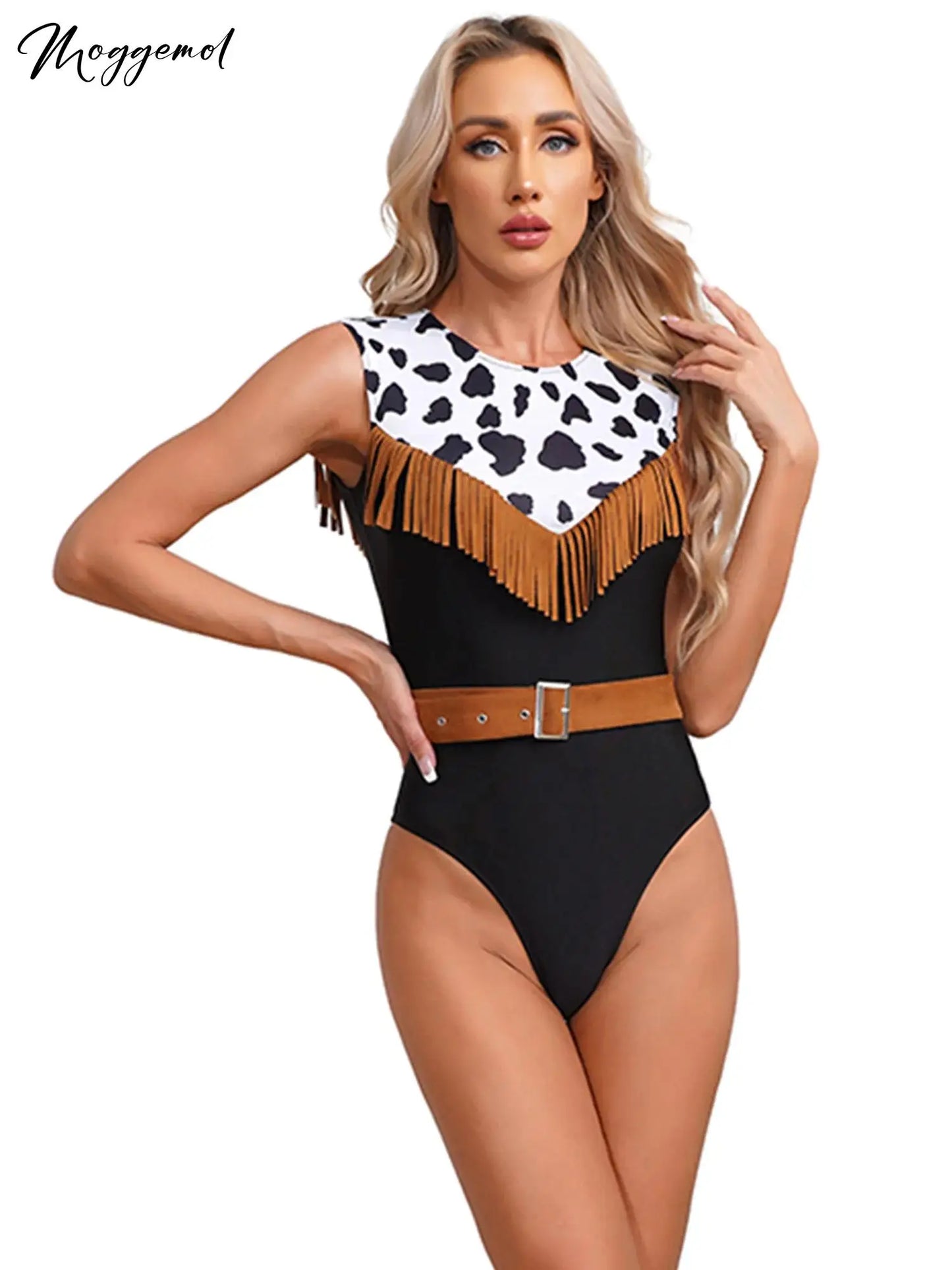 Grenouillère de cow-girl pionnière pour femmes, avec ceinture de taille en daim, costume de cow-boy pour fête d'Halloween, cosplay pour adultes, combinaison de discothèque