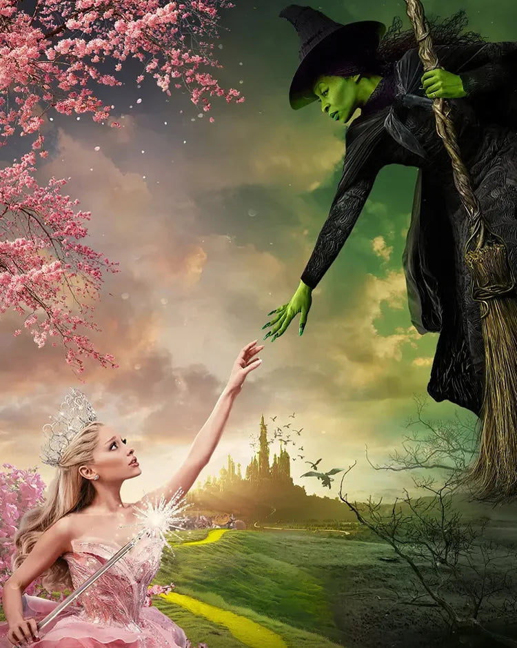 Wicked Musical Elphaba Cosplay Costume with Hat Black Victorian Skirt Dress Stage Performance Halloween Party Theme Clothing # 1