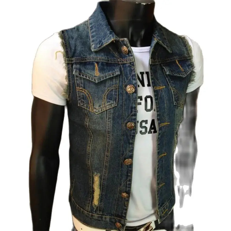 Gilets en Jean Soldes Gilets en Denim Polaire Homme Gilet Tactique Soldes Gilet Biker Homme Blouson Sans Manches Homme Débardeur