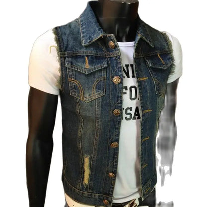 Gilets en Jean Soldes Gilets en Denim Polaire Homme Gilet Tactique Soldes Gilet Biker Homme Blouson Sans Manches Homme Débardeur