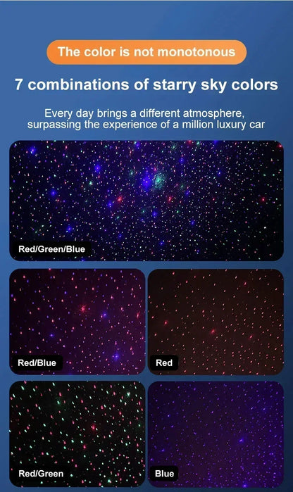 Three-color aromatherapy car long-lasting spray diffusion inside a variety of fragrance pickup atmosphere lamp car full of stars