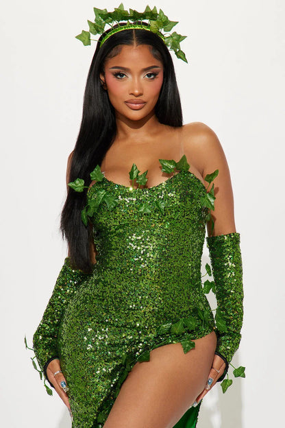 2025 European and American Costumes Adult Leaves Halloween Costumes Dance Dresses