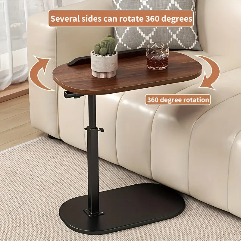 [Table d'ordinateur portable moderne] Table d'appoint moderne en forme de C à hauteur réglable |    360 °   Table rotative pour ordinateur portable, parfaite pour le canapé