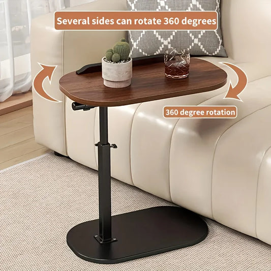 [Table d'ordinateur portable moderne] Table d'appoint moderne en forme de C à hauteur réglable |    360 °   Table rotative pour ordinateur portable, parfaite pour le canapé