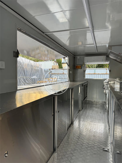 Camion de nourriture commercial en acier inoxydable pour collations, kiosque à café, cuisine mobile, camion de concession, remorque alimentaire à vendre