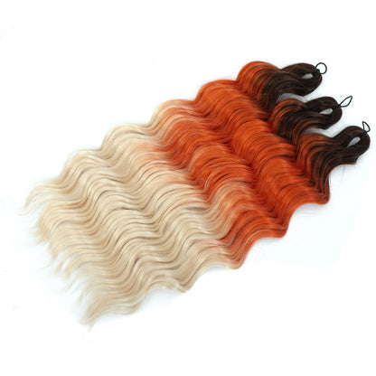 24Inch Crochet Hair Synthetic Braiding Hair Extensions Water Wave Ombre Rainbow color Fake Hair ANNA Deep Wave Curly Hair