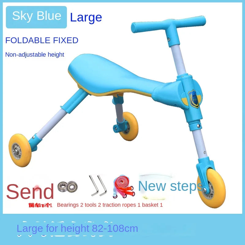 New liftable children's folding large mantis car three-wheeled scooter baby walker 1-6 years old yo-yo car