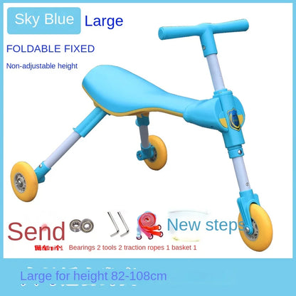 New liftable children's folding large mantis car three-wheeled scooter baby walker 1-6 years old yo-yo car