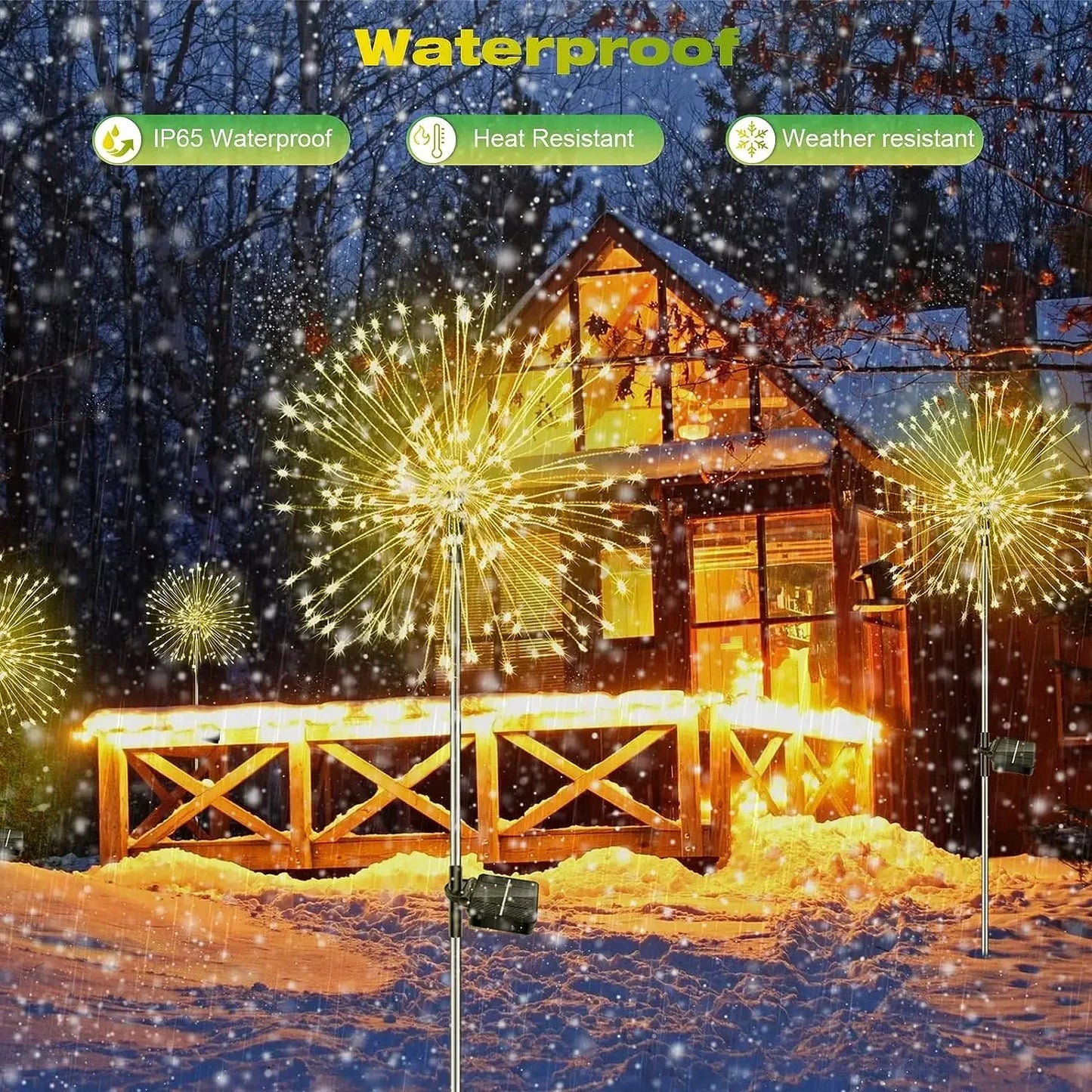 LED Solar Fireworks Lights Garden Decoration Fairy Lights Waterproof Outdoor Dandelion Lawn Lamp for Garden Landscape Lawn Decor