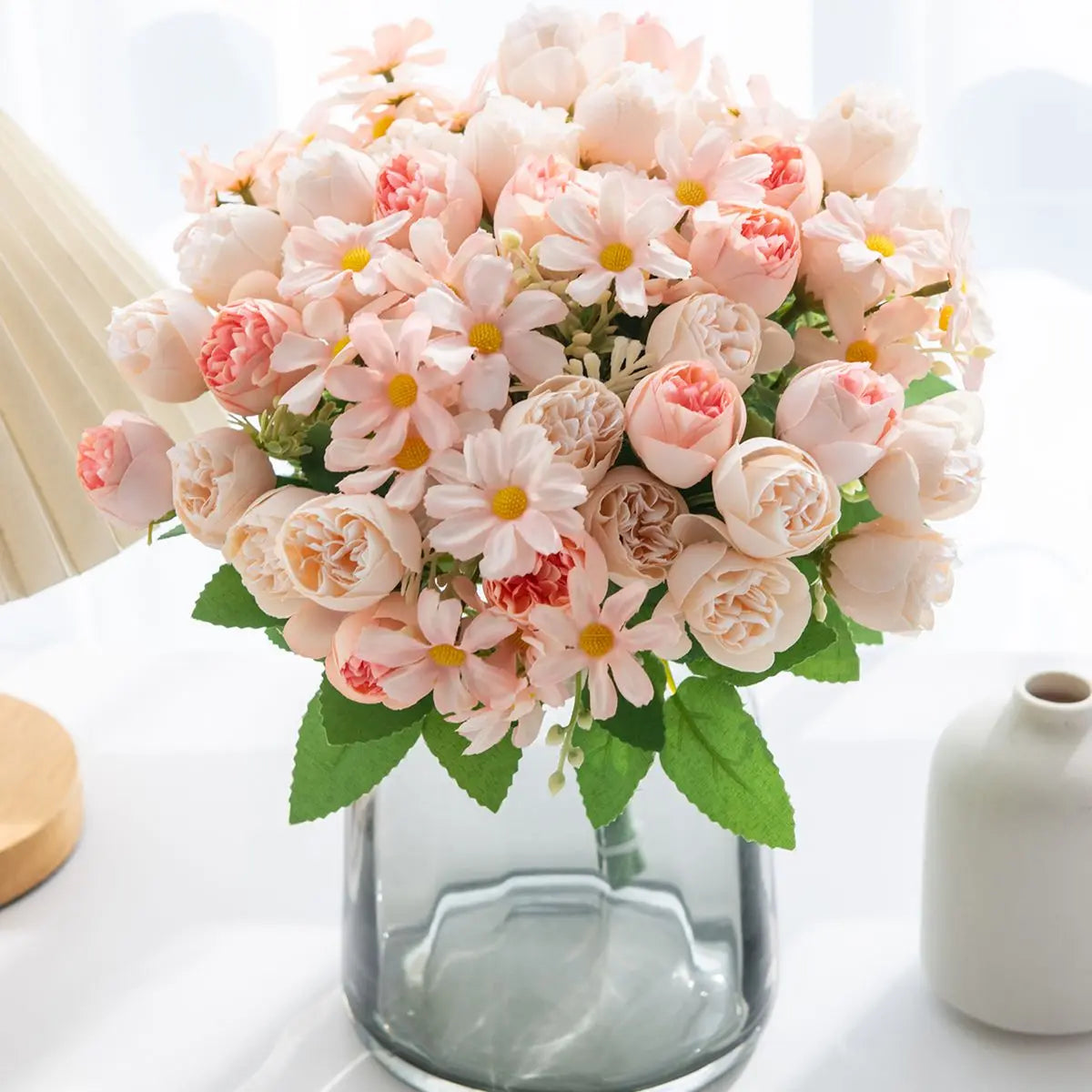 Fleurs de pivoine simulées, saint-valentin, mariage, fête des mères, Thanksgiving, décoration de jardin intérieure et extérieure de printemps