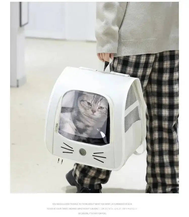 Sac à dos de transport pour animaux de compagnie, grand sac à dos pour chat, Transparent, respirant, Portable, pour chats et chiens, sac à bandoulière de transport