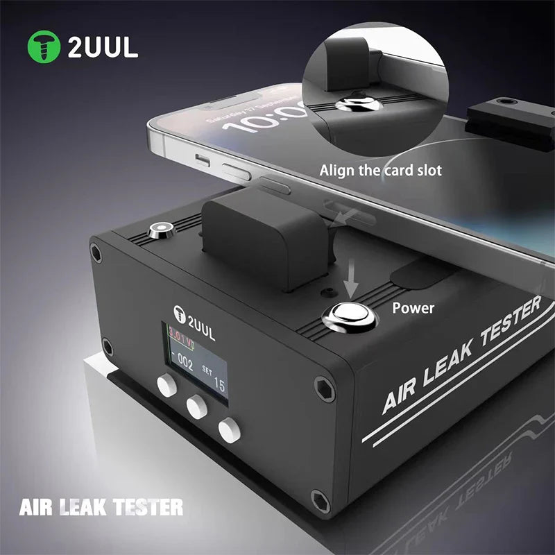 2UUL Air Leak Tester with Silicone Protective Pad  for Mobile Phone Maintenance Air Tightness Waterproof Testing Repair Tool
