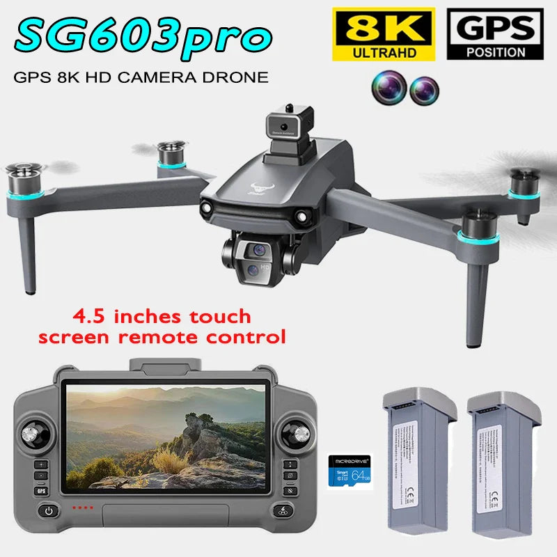 Drone GPS avec écran tactile caméra EIS Anti-secouement 8K Drones aériens sans brosse 5G GPS 8K caméras HD grand UAV Dron RC quadrirotor