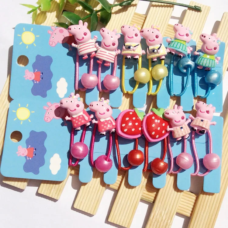 Épingles à cheveux Peppa Pig Corde à cheveux Enfants Kawaii Peppa Pig George Épingles à cheveux Corde à cheveux Pince Bb Filles Accessoires Peppa Pig Étudiants
