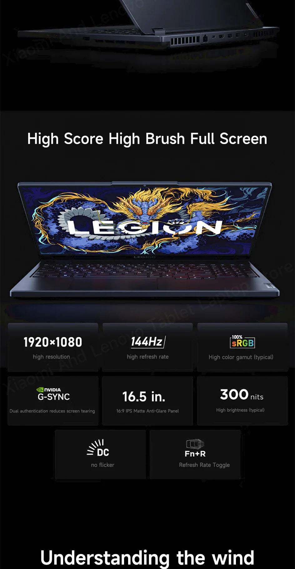 Ordinateur portable de jeu Lenovo Legion Y7000 15,6" 144Hz Intel Core i7-13650HX 24/32 Go de RAM DDR5 512 Go/1 To/2 To SSD RTX4060