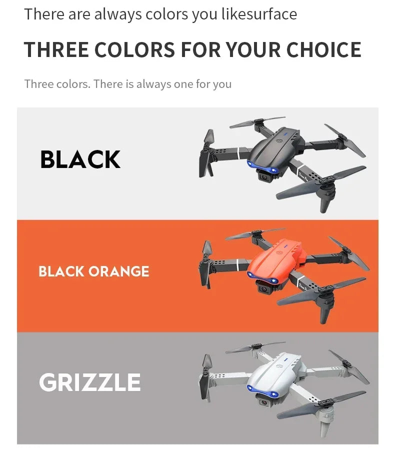 Drone RC E99Pro 4K avec caméra HD grand angle 2024 P, hélicoptère pliable, WIFI FPV, jouet cadeau recommandé, 1080