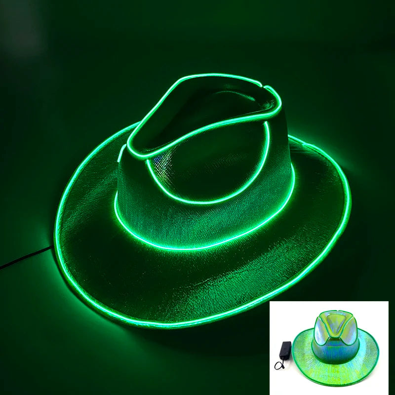 Chapeau de Cowboy nacré, Costume de danse, casquette de Cowgirl scintillante, pour boîte de nuit néon, nouvel arrivage