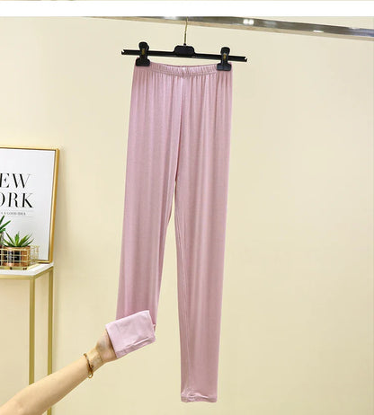 Leggings ajustés taille haute en modal, fins et élastiques, pour le printemps et l'automne, sous-vêtements, vêtements d'intérieur, pantalons longs grande taille